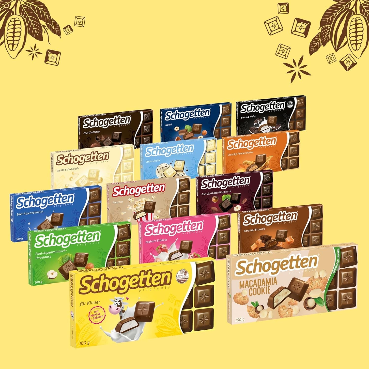 Schogetten för barn, chokladkaka 100g, mjölkchoklad med krämig mjölkfyllning, bekvämt portionerad. En delikatess. Bit för bit.