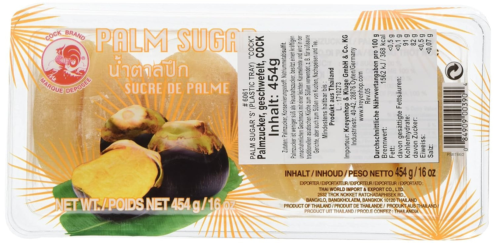 Cock Palmzucker, Scheiben, 4Er Pack (4 X 454 G Packung) Sötningsmedel Naty Shop Standardtitel