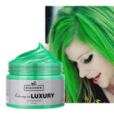 Tillfälligt grönt hårvax, galet grönt tillfälligt hårspray, tvättbar semipermanent lera, engångshårfärg, instant styling hårpasta lera, naturlig hårfärg för fester, aktiviteter och Halloween Naty Shop Hårfärg Standardtitel
