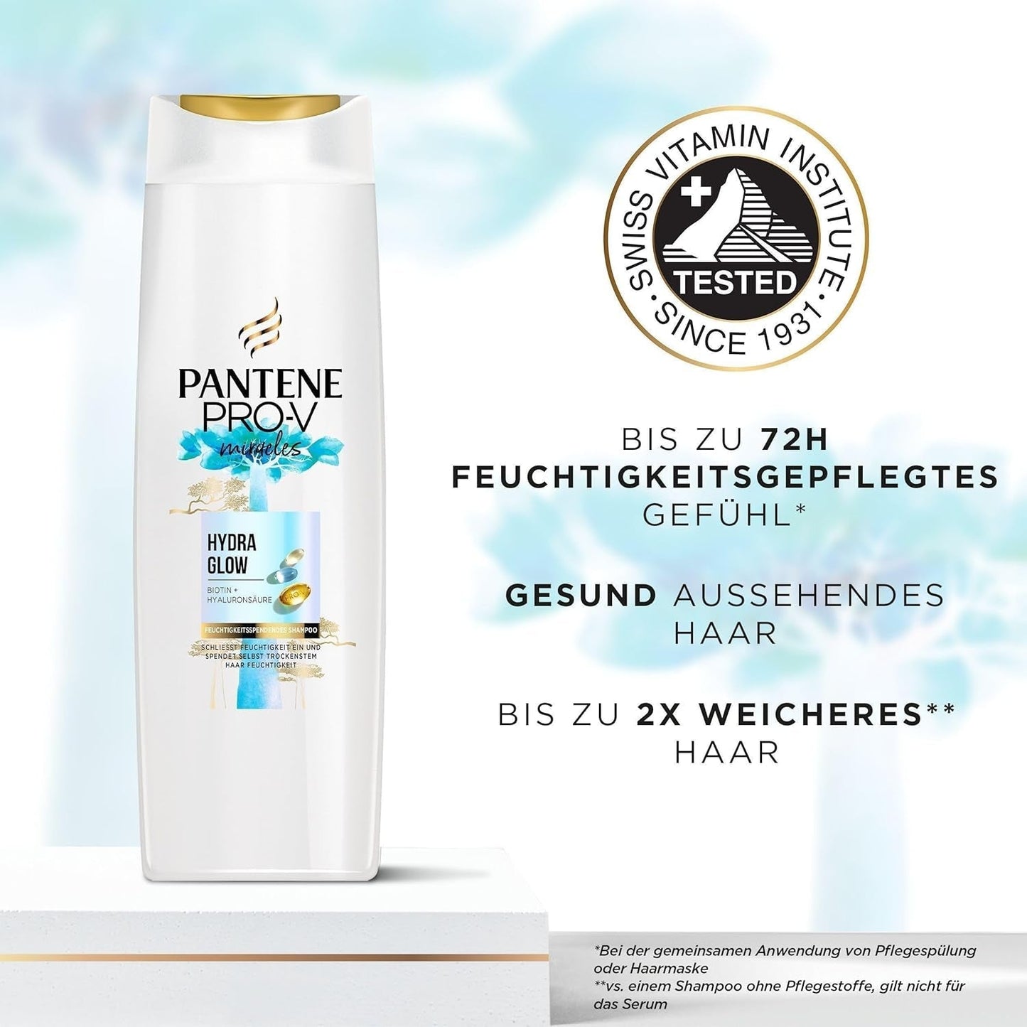 Pantene Pro-V Hydra Glow Hydrating Schampo med Biotin för torrt, skadat hår Pantene Dusch & Bad