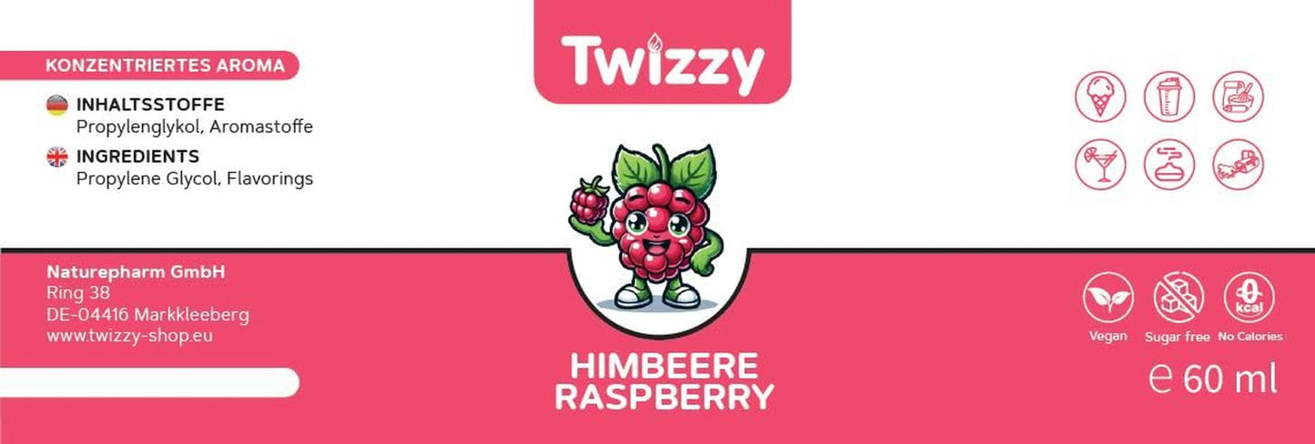 Twizzy, intensiv hallonsmak, 60 milliliter Arome Naty Shop