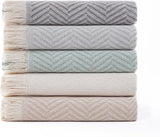 Todocama multifunktionellt överkast, överkast, överkast, sofföverdrag, jarapas, fiskbensmönster (230 X 260 Cm, sandbeige). Sängar och filtar Besuche den Todocama-Store