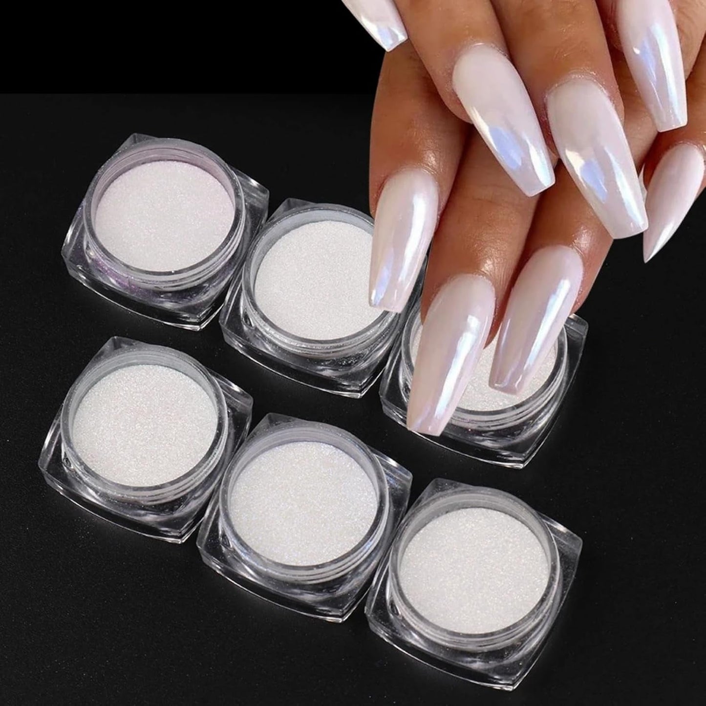 Chrome Nail Powder Aurora Ice Shimmer Chrome Pigment Powder 4ST Chrome Powder Nägel Nail Art Nageldesign