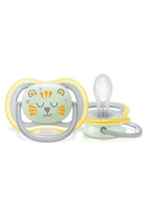 Philips AVENT Ultra Air Nattnapp för spädbarn 18+ månader Glow in the Dark Twin Pack Cloud/Tiger (modell SCF376/01)