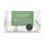 LILLYDOO Gröna våtservetter, 600 antal (10 x 60), 100 % plastfri tårbeständig våtservett - Doftfri, skonsam och naturlig, skonsam rengöring för känslig hud, dermatologiskt testad