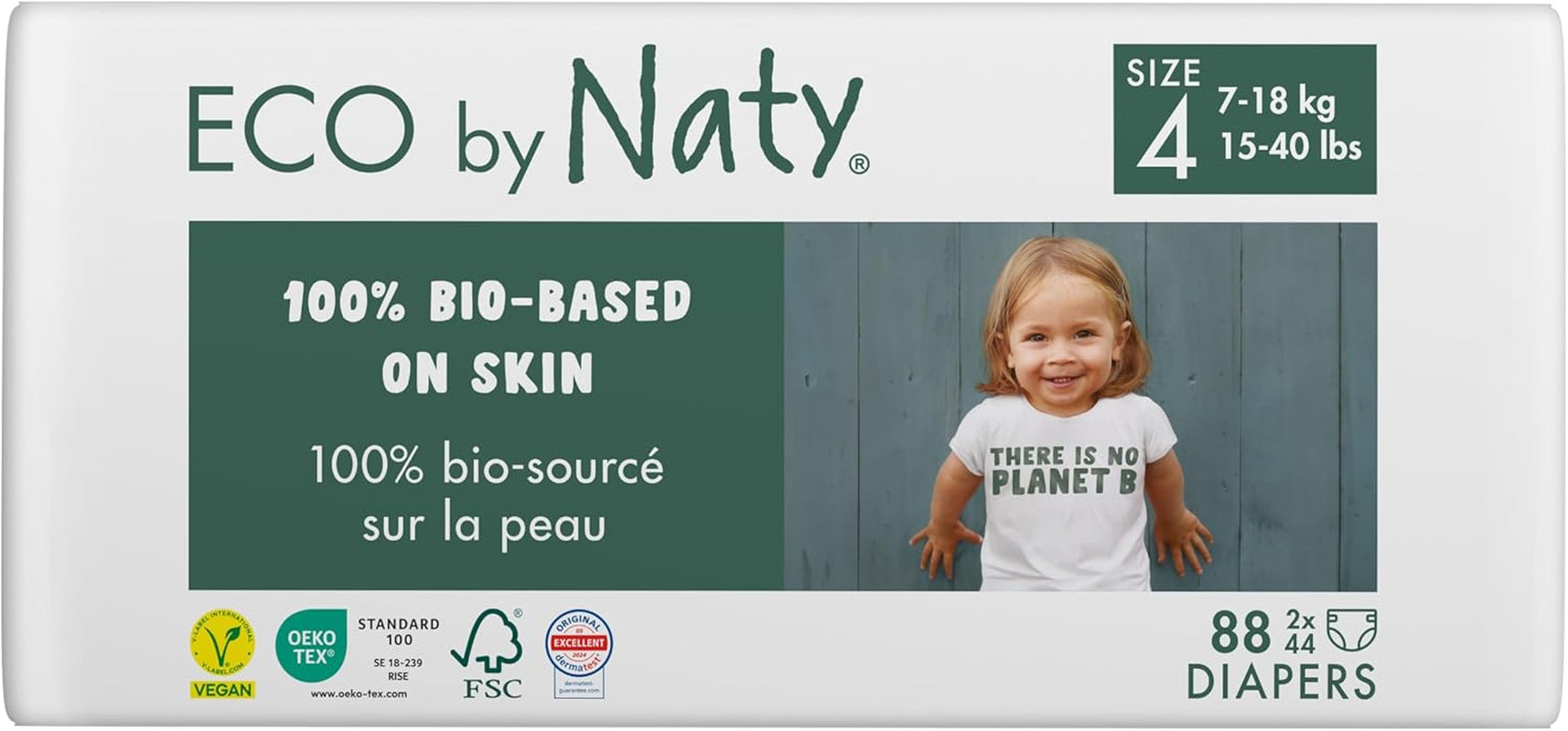 Eco-blöjor Eco från Naty Baby Eco-blöjor - ekologiska förstklassiga blöjor, miljövänliga, gjorda av växtbaserade material, idealiska för känslig babyhud (storlek 5 - 80 st)