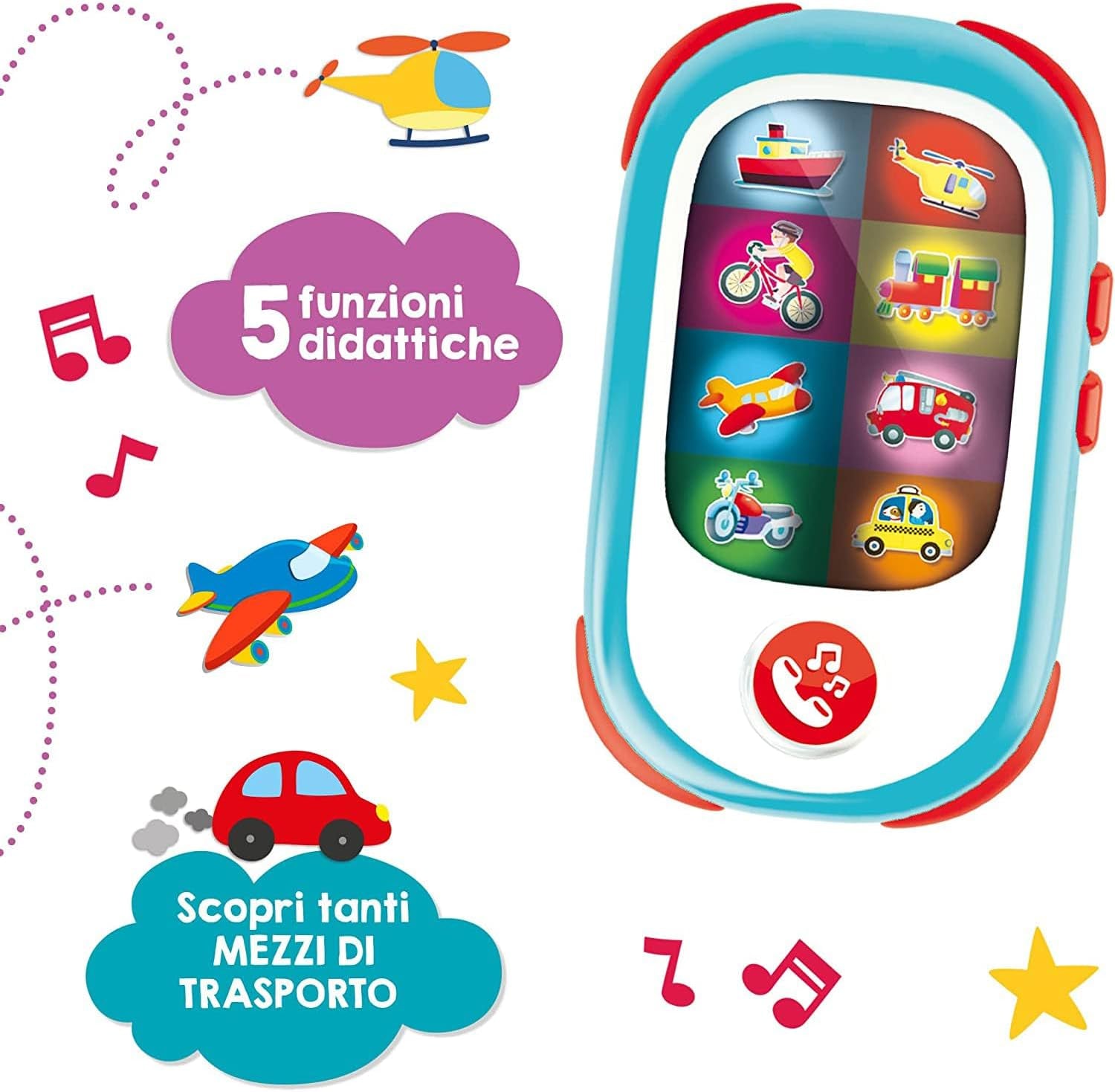Liscianigiochi 95032 Carotina Baby Smartphone LED, Ej tillämpligt, S Jucarii Bebe Naty Shop