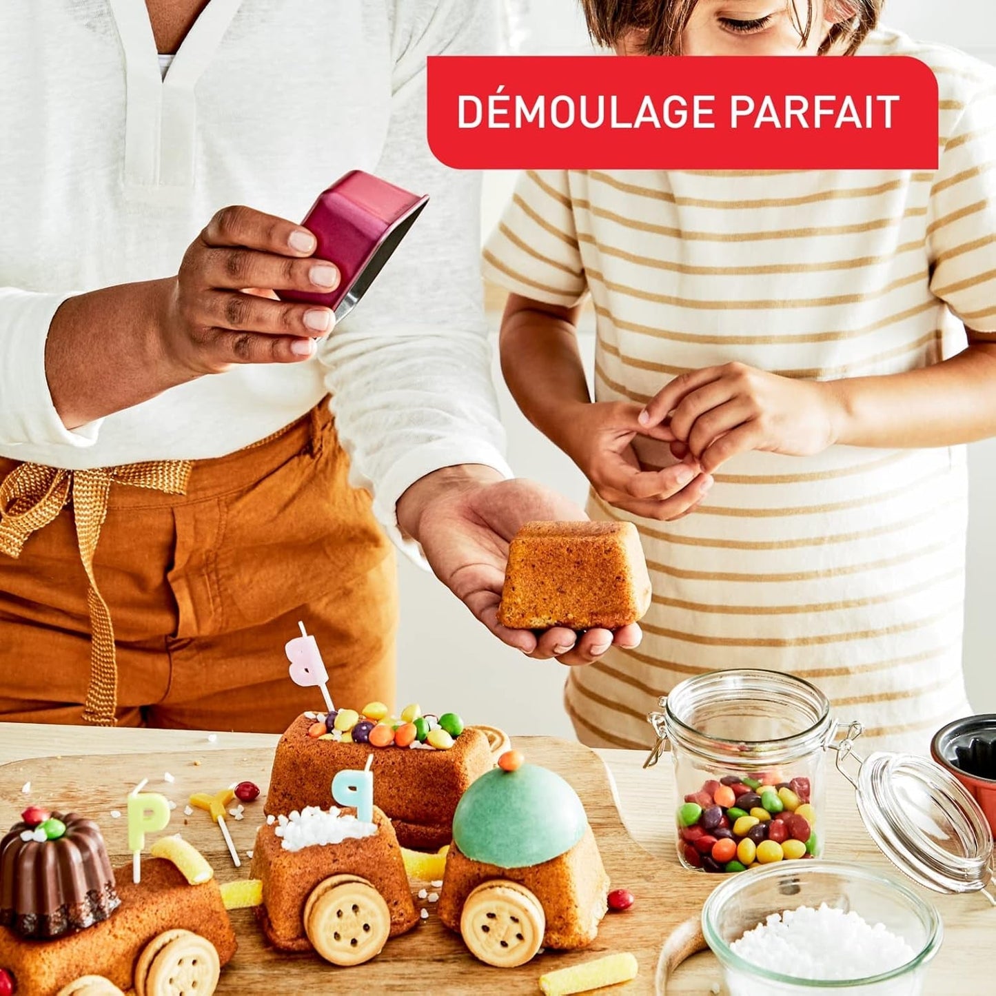 Tefal Creabake J3089304 3 Stück Brioche-Backform Antihaft-Beschichtung, Leicht Entnehmbar, Stapelbar, Einfache Austellung, Backform Formar och bakplåtar Naty Shop