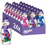 Milka Snowman Alpine Milk - Stort paket med chokladsnögubbsfigurer i 3 modeller - 24 x 50g