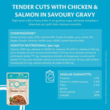 Wellness CORE Tender Cuts 6 x 85g, Kyckling Selection Mix - Våtfoder för katter, möra bitar i sås, spannmålsfria, naturliga, hypoallergena, rik på protein, hög kötthalt