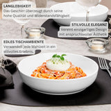SANGER | Marlo White servisset 24-delat servisset för 6 personer med desserttallrikar, mattallrikar, skålar och spannmålsskålar Porslinsmattallrikset serviser Modern design PREMIUM KOLLEKTION