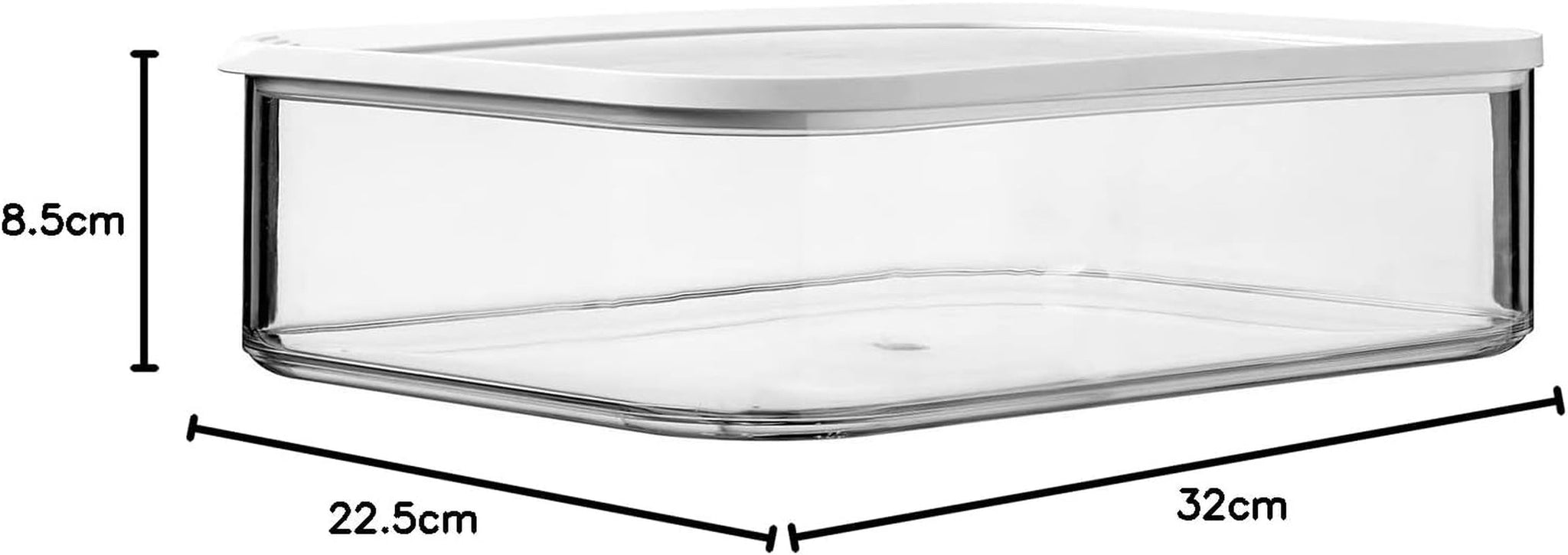 Mepal - Modula XXL Kylskåp Förvaringslåda - Matbehållare med lock - Köksarrangör och plastförvaringslåda - Stapelbar och förslutningsbar Kylskåp - 4800ml - Vita matförvaringslådor Naty Shop