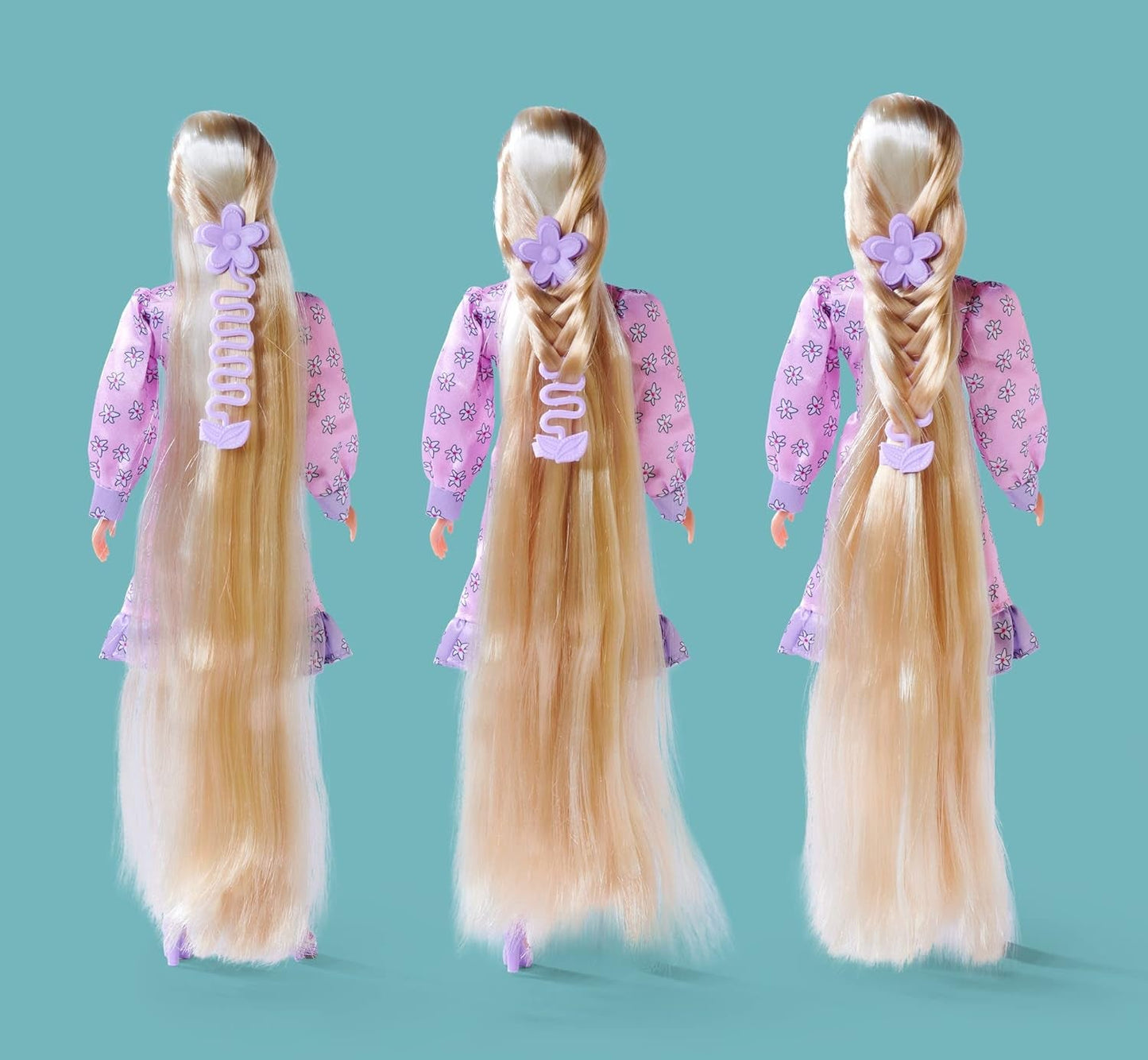 Simba 105733640 - Steffi Love Flower Hair, docka med extra långt hår, innehåller 6 klämmor, flättillbehör och kam, 29 cm, 3+ år