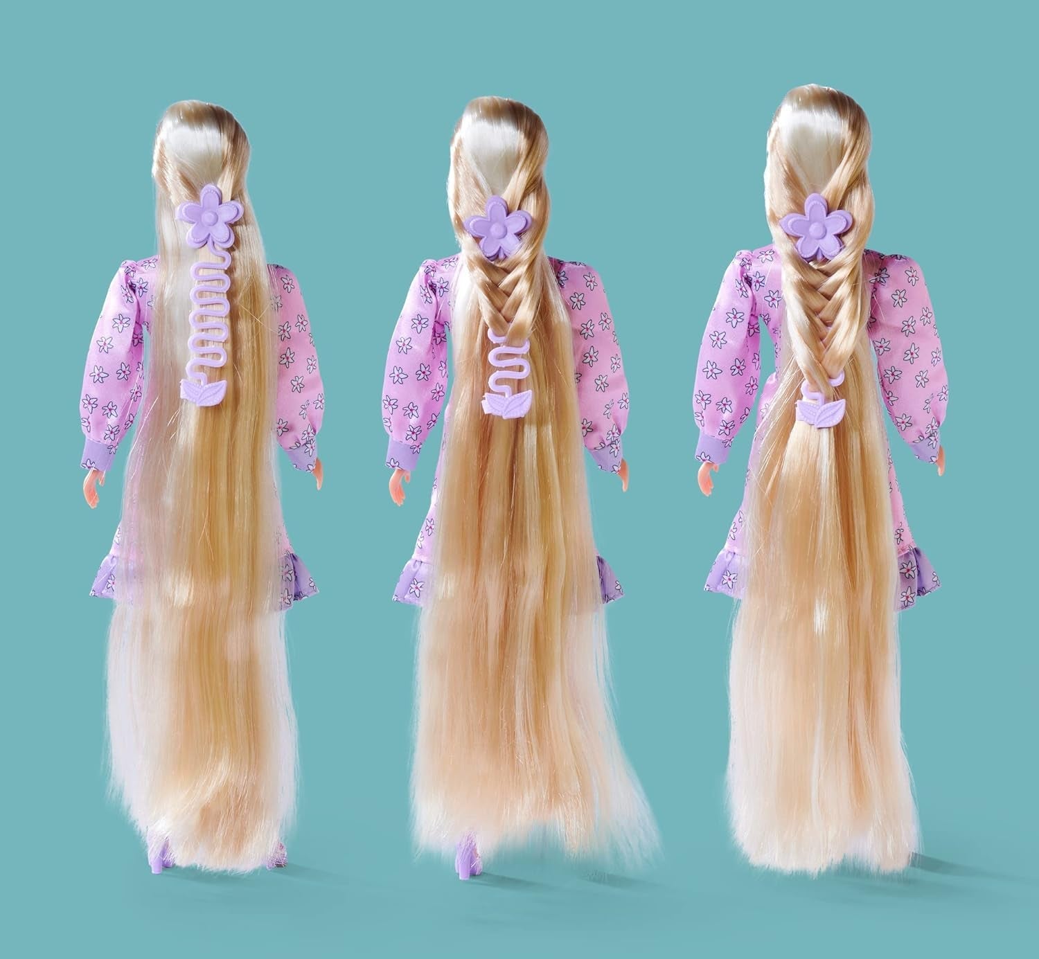 Simba 105733640 - Steffi Love Flower Hair, docka med extra långt hår, innehåller 6 klämmor, flättillbehör och kam, 29 cm, 3+ år