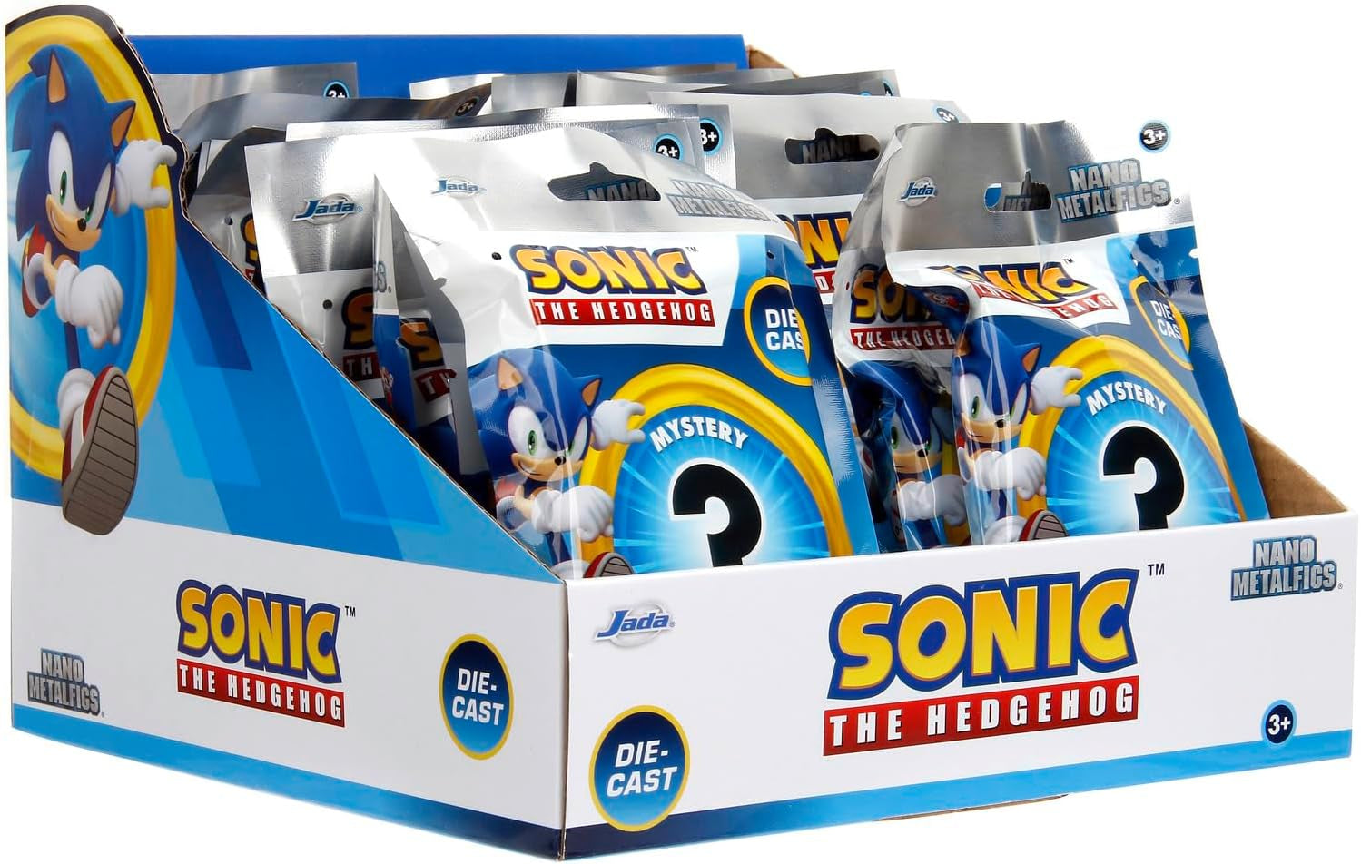 Jada Toys Sonic the Hedgehog Figur (1X Mystery Figur i Blind Pack) - 1 Surprise Collectible Figur från 13 Sonic Figurer, Nano Metal Figur (Ca 4 Cm) För barn och fans från 3 år, Wave 1 Actionfigurer Naty Shop