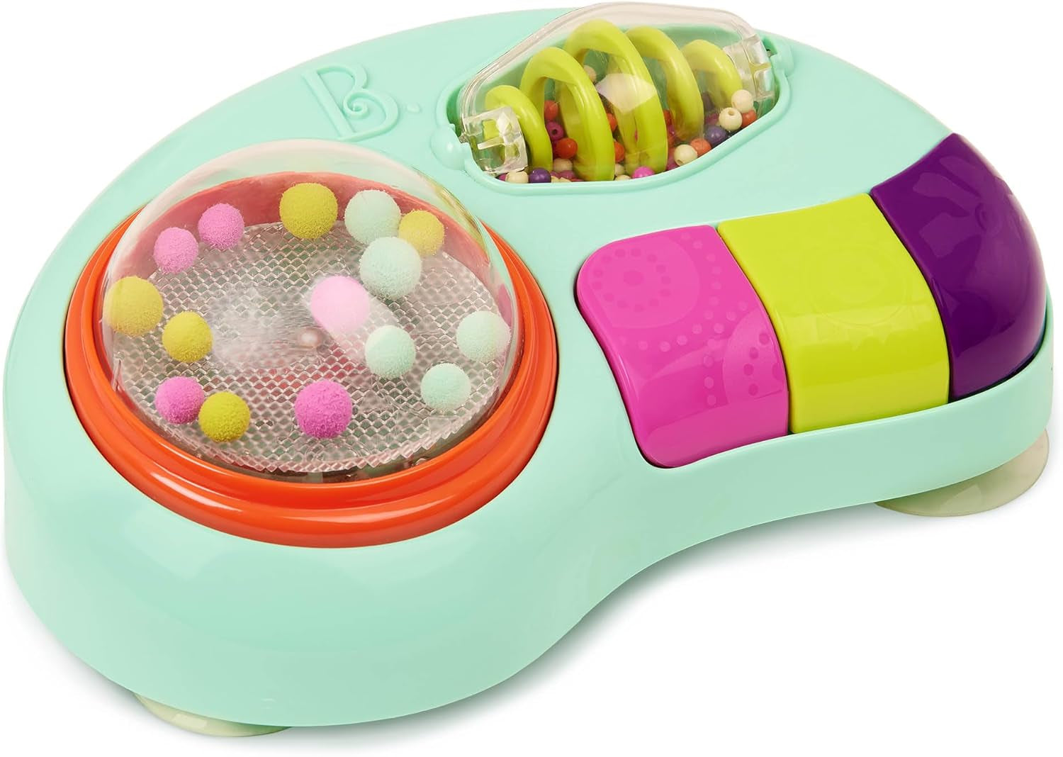 B. leksaker - Barnleksak för barnstol - Sugkoppsleksak med musik, ljus, ljud - Sensorisk leksak - Motorisk leksak för barn - från 6 månader - Whirly Pop Baby Toys Naty Shop