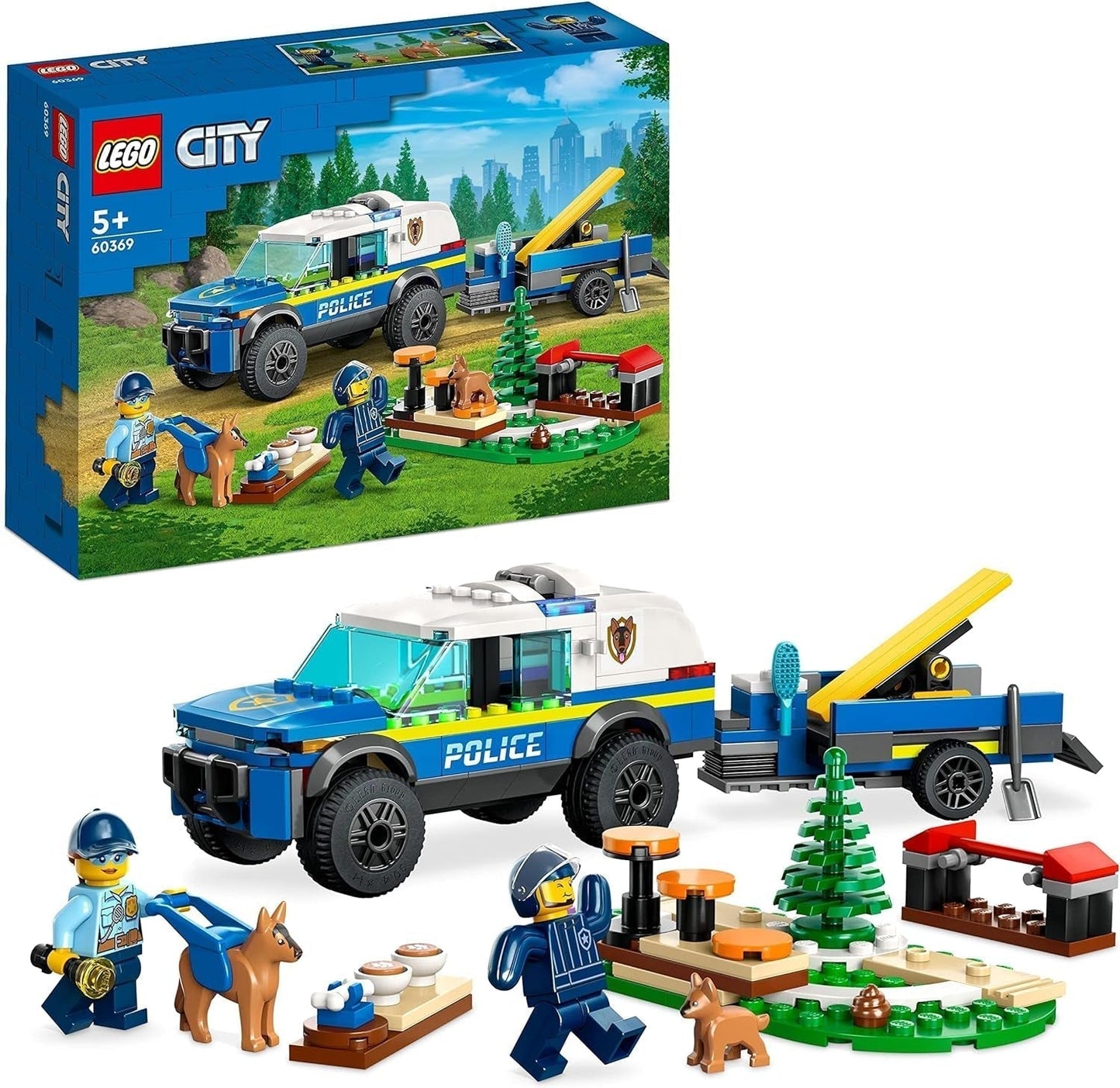 LEGO 60369 City Mobil polishundträningsleksak Polisbil med släphund och valpfigurer Djurset för barn 5+ år Byggset Besuche den LEGO-Store Single