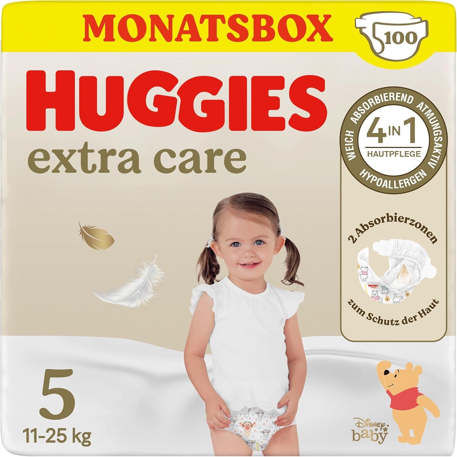 Huggies Extra Care Disney Babyblöjor, storlek 4, 120 blöjor (2x60), månadslåda