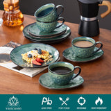 Vancasso Kaffeservice i stengods STARRY 12-delat kaffeset för 4 Inkluderar kaffekoppar och fat Vintage Look