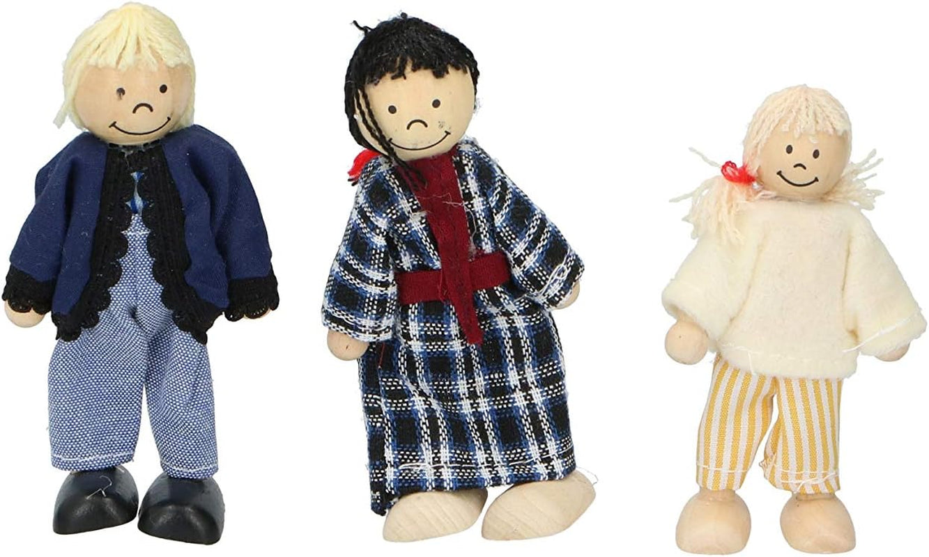 Marionette Wooden Toys - Dockhus i trä med möbler och dockor - 11 stycken Dockhus Naty Shop