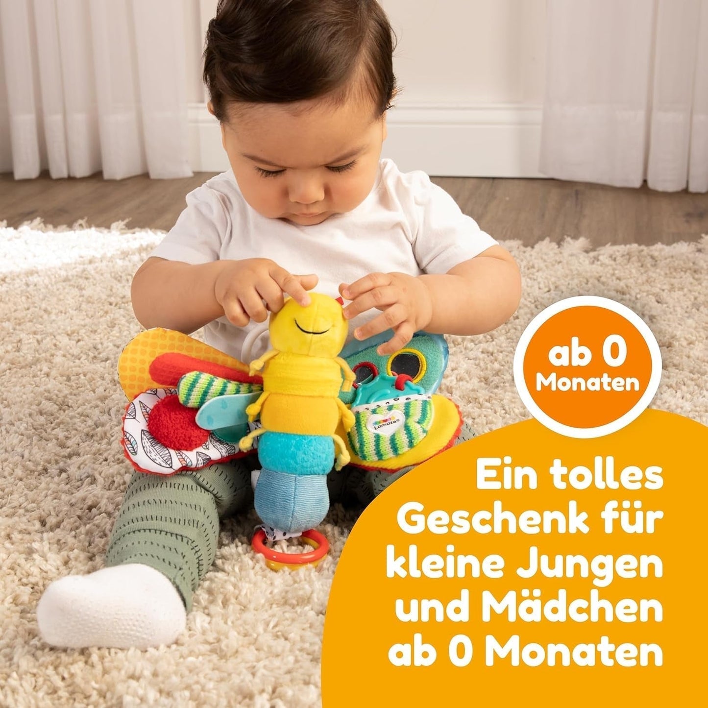 Lamaze babyleksak "Freddie the Firefly" Clip & Go, högkvalitativ leksak för småbarn, grepphänge för att stärka relationen mellan föräldrar och barn, från 0 månader, flera färger Bebe Toys Naty Shop