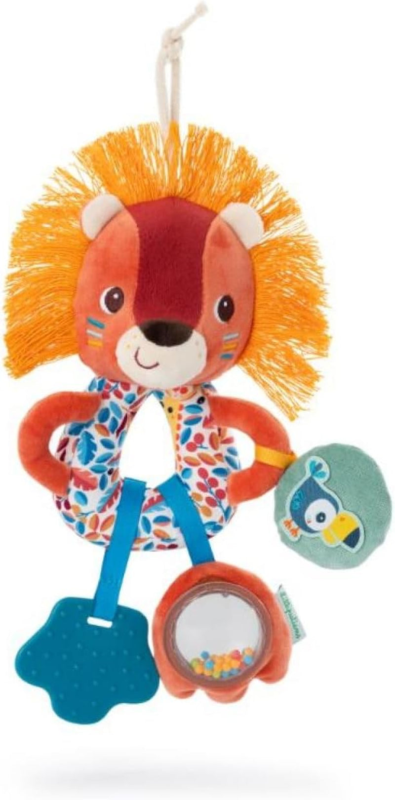 Lilliputiens - Louis the Wolf multiaktivitetsringar - Skallra för bebisar med ljud, texturer och färger - Lätt att fånga - Stimulerar sinnena och främjar motoriken - Från 3 månader - 83505 Baby Toys Naty Shop Jack