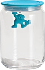 Alessi "Gianni" Köksburk i glas med förseglat lock Termoplastharts Svart 27,5 x 13,5 x 28 cm Matförvaringslådor Naty Shop Ljusblå 8 X 13,5 X 4,5 cm