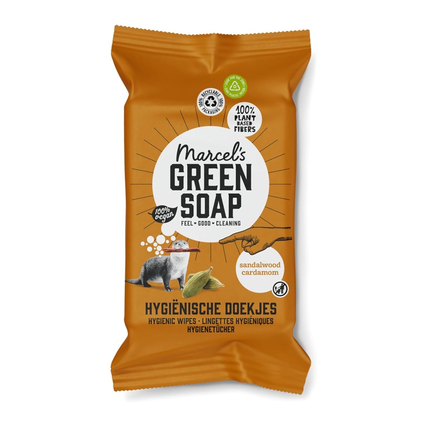 Marcel's Green Soap Hand Wet Wipes 60 Pack - Vanilj & Cherry Blossom - Växtbaserad - Ekologisk