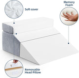 Läskudde och fjäderben Hiss kudde Memory Foam kudde för nacke, rygg och ben, multifunktionell löstagbar kudde för säng, soffa, sittande, sova och vila, 58x55x28cm