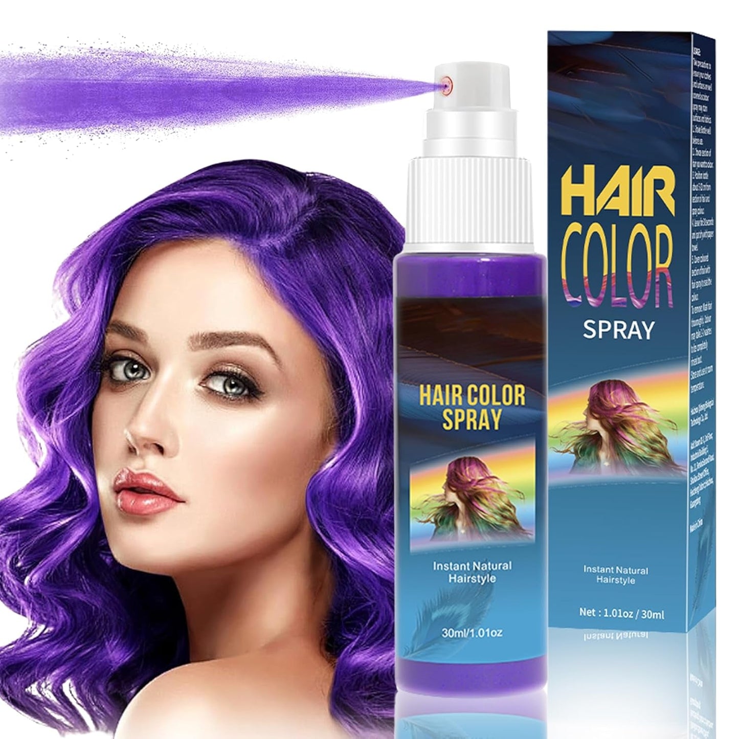 Hårsprayfärg - 30 ml grön tillfällig hårfärgspray, naturlig hårfärgning tillfällig hårfärgspray, tvättbar hårfärg för fest Cosplay Halloween (grön) Naty Shop Violet hårfärg