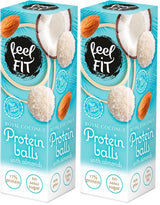 Sockerfria kokospraliner med mandel, feel FIT, utan tillsatt socker, 17% protein, 63 g