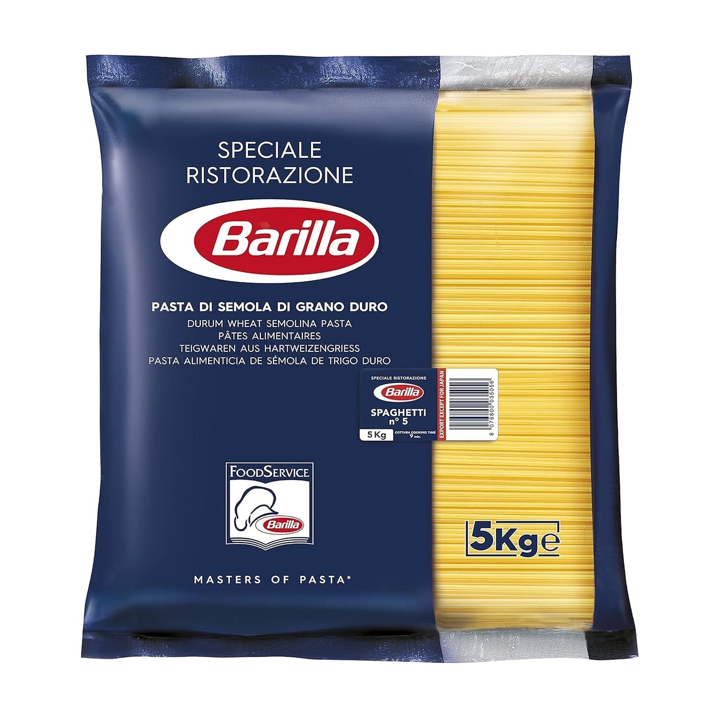 Barilla Pasta Klassische Spaghetti n.5 av högkvalitativ Hartweizen immer al dente, (1 x 500 g), smaklös