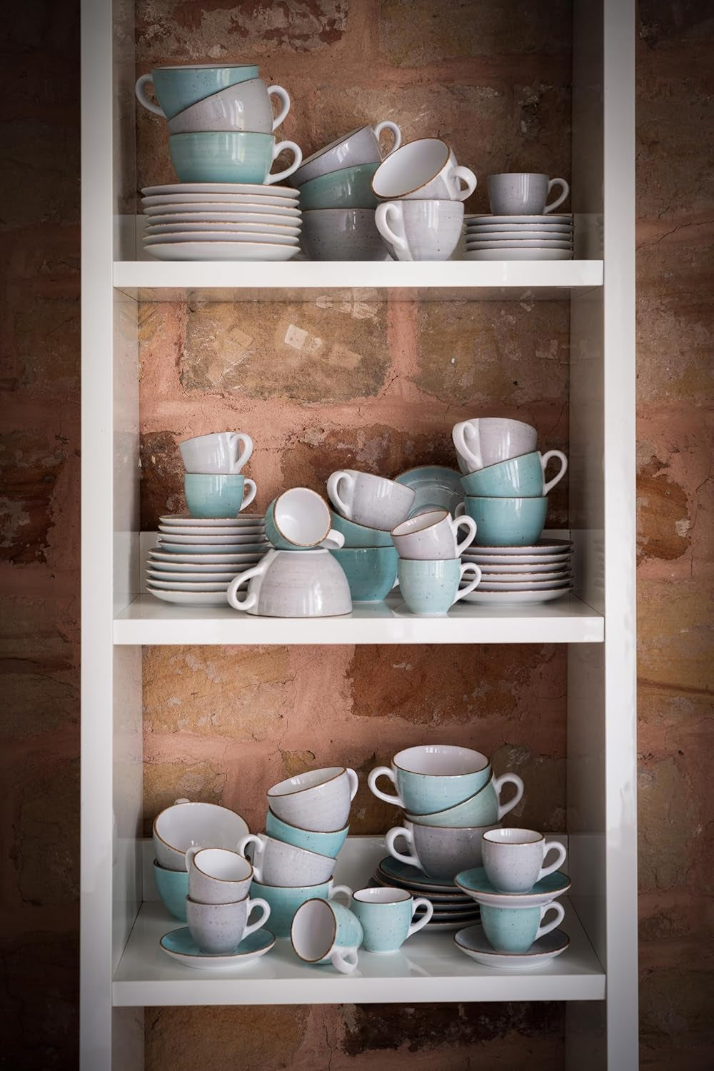 Creatable 34042 Vintage Nature Aqua Series 8 delar servisset för 4 porslin kaffekoppsset Diskmaskin och mikrovågssäker tillverkad i Europa