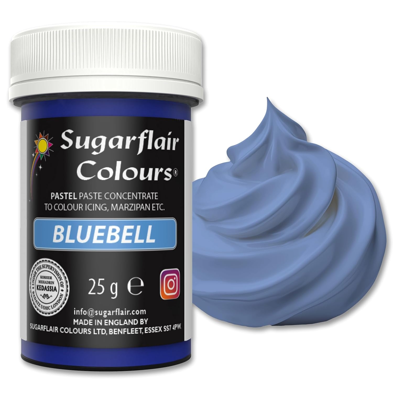 Sugarflair Pastell matfärg för pasta, klockblått, matfärg för pasta, fondant och marsipan, Spectral Concentrated Colors - 25g