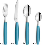 Beckmann & Rommerskirchen 2515 VALOA Besteck Set 4 Person | 16-Teilig | Olja | Spülmaschinenfest | Hochglanzpoliert | Essbesteck: 4X Messer, Gabel, Esslöffel, Kaffeelöffel Kitchen Naty Shop