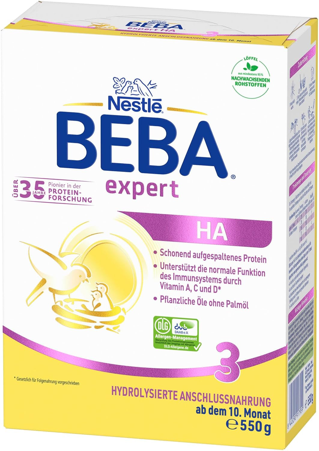 BEBA expert HA 3 Hydrolyserad fortsättningsformel, från 10 månader, 1 förpackning (1 x 550 g)