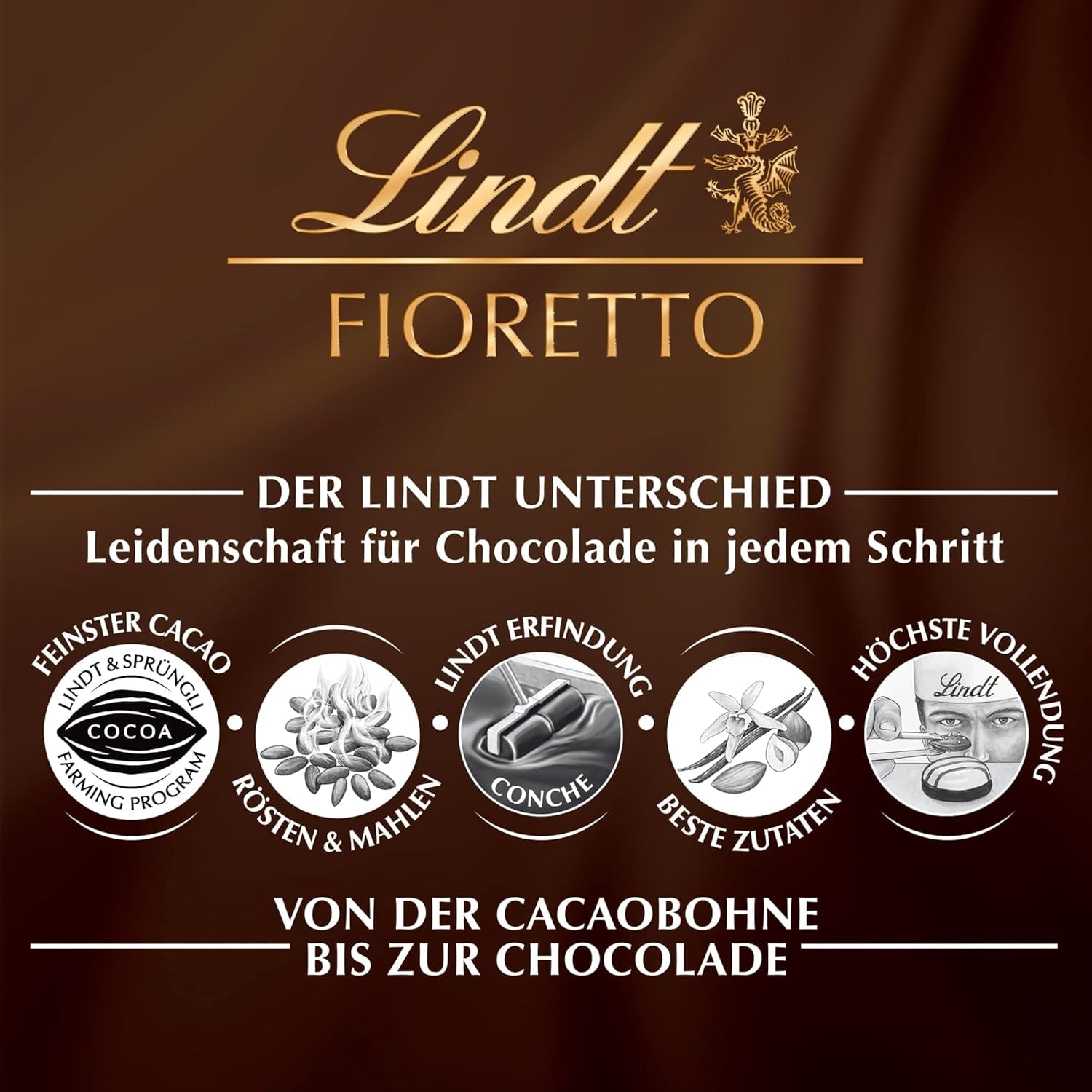 Lindt Choklad | FIORETTO Zabaione presentset | 138g | 6 mjölkchokladpraliner med Zabaione-tryffelfyllning och knaprig topping, innehållande alkohol | Choklad present