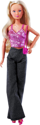 Simba Steffi Love Jeans & Glitter Matchande 2 Ways ETT objekt medföljer Glittertopp med jeans & modetillbehör för 29 cm dockor Docka ingår ej Ålder 3+