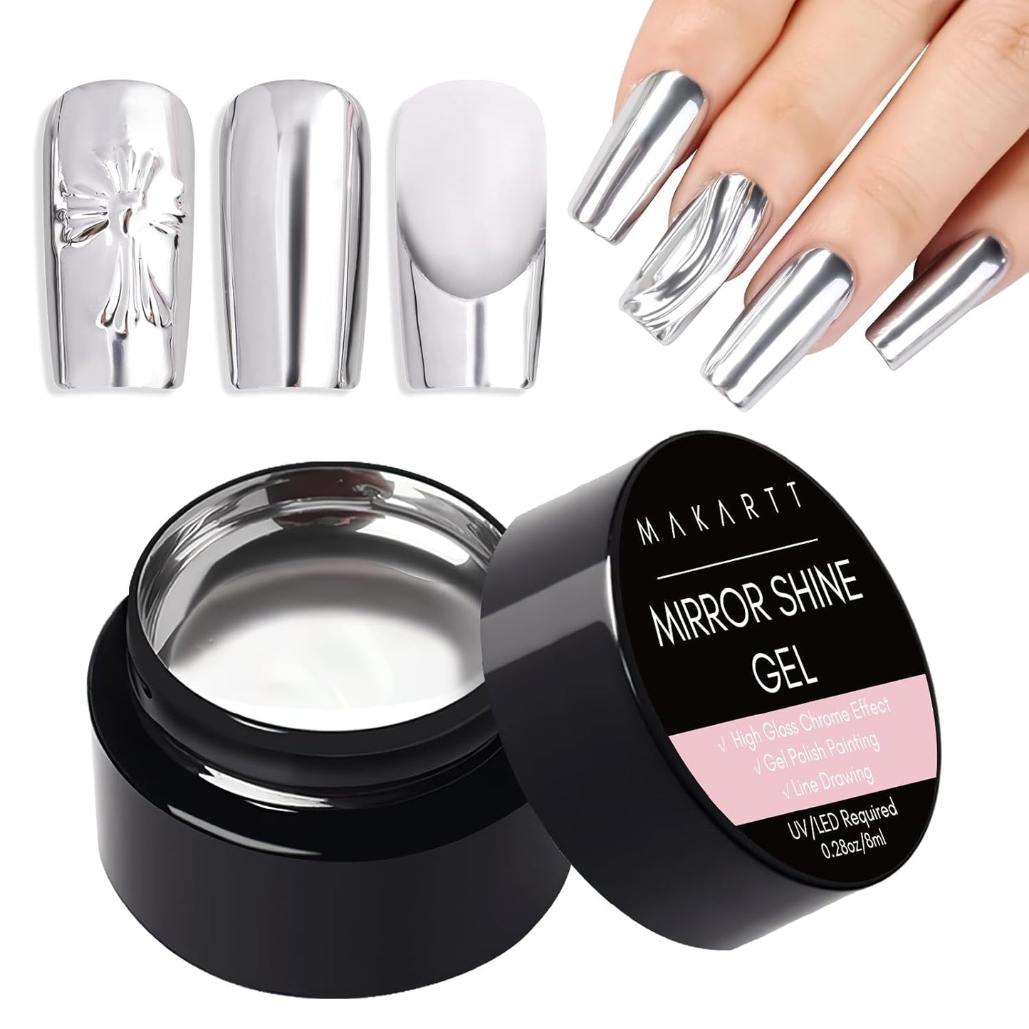 Makartt 3D Nail Art Gel - Rhinestone Glue Gel 15G för Nagelnyckelringar, Multifunktionell Nail Sculpture Gel för DIY Nail Design, Nail Sculpture Nagelmodellering hemma (Transparent)