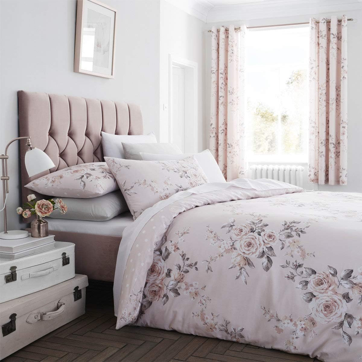 Catherine Lansfield Canterbury överkast, lättskött, Blush, överkast - 220X230Cm sängar och filtar Catherine Lansfield
