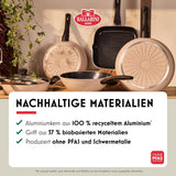 Ledro stekpanna, 24 cm, aluminium, lämplig för induktion, non-stick keramisk beläggning, Thermopoint, Made in Italy, beige grytor och stekpannor Naty Shop