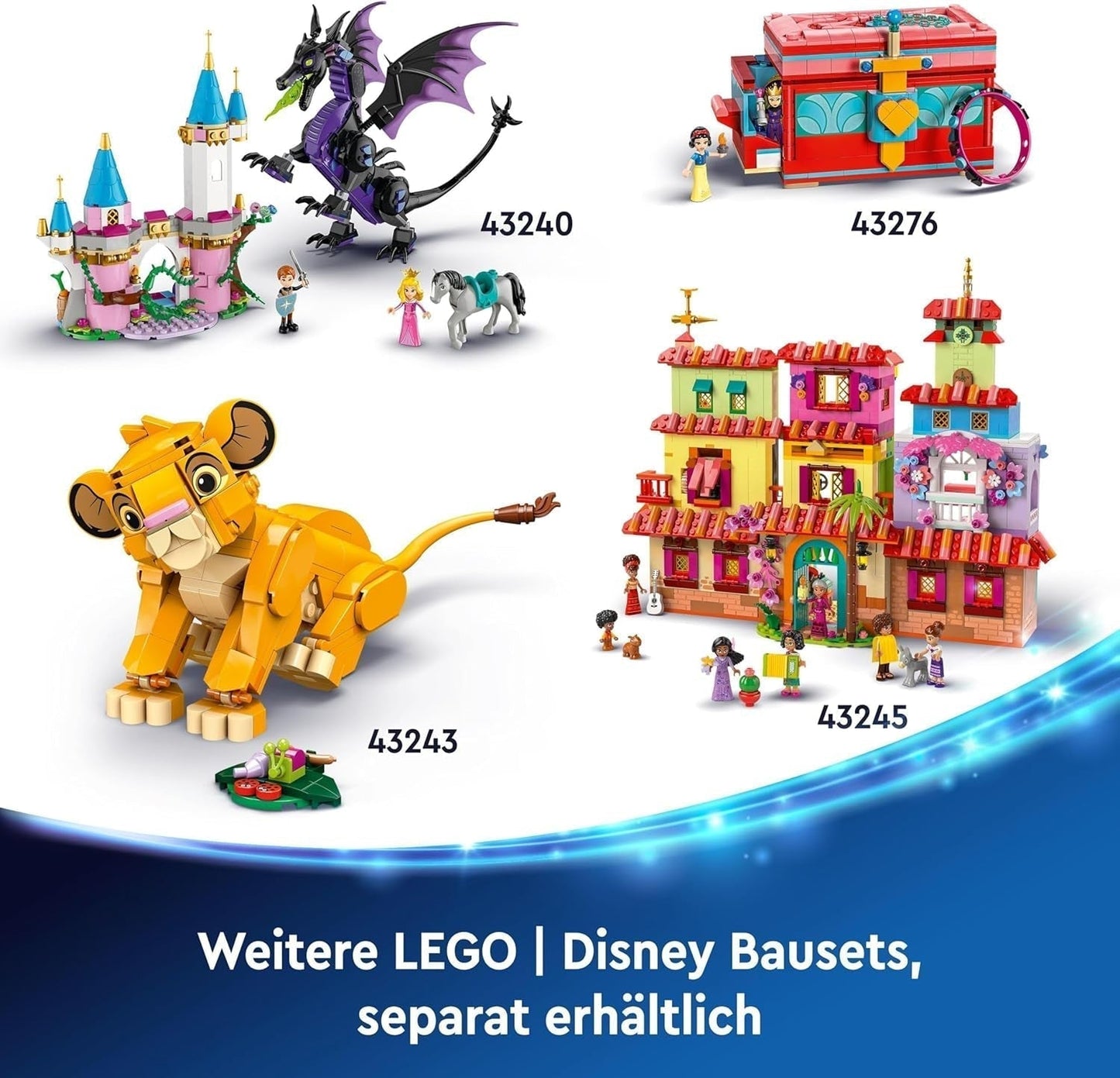 LEGO Ç€ Disney Simba, lejonkungens unge, byggleksak för barn, fantasilekset med lejonfiguren, cool presentidé för tjejer och pojkar från 6 år, barnleksak 43243 Byggset Beuche den LEGO-Store