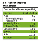 FRECHE FREUNDE Bio Quetschie Apple, Erdbeere, Himbeere mit Grieß, Fruchtmus mit Getreide i Quetschbeutel für Babies från 6. Månad, vegansk, 6er Pack (6 x 100g)