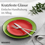 MIAMIO - Set med 6 keramiska tallrikar/mattallrikar i stengods - Le Papillon Collection (färgglada, små tallrikar (6x))