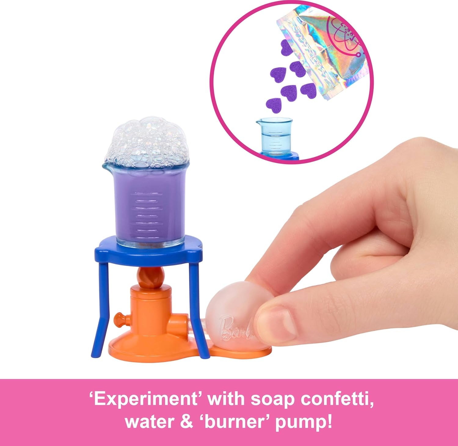 Barbie Scientist-docka och tillbehör med moderiktig blond docka, labbbord, mikroskop, färgskiftande bägare och petriskål, JCR70