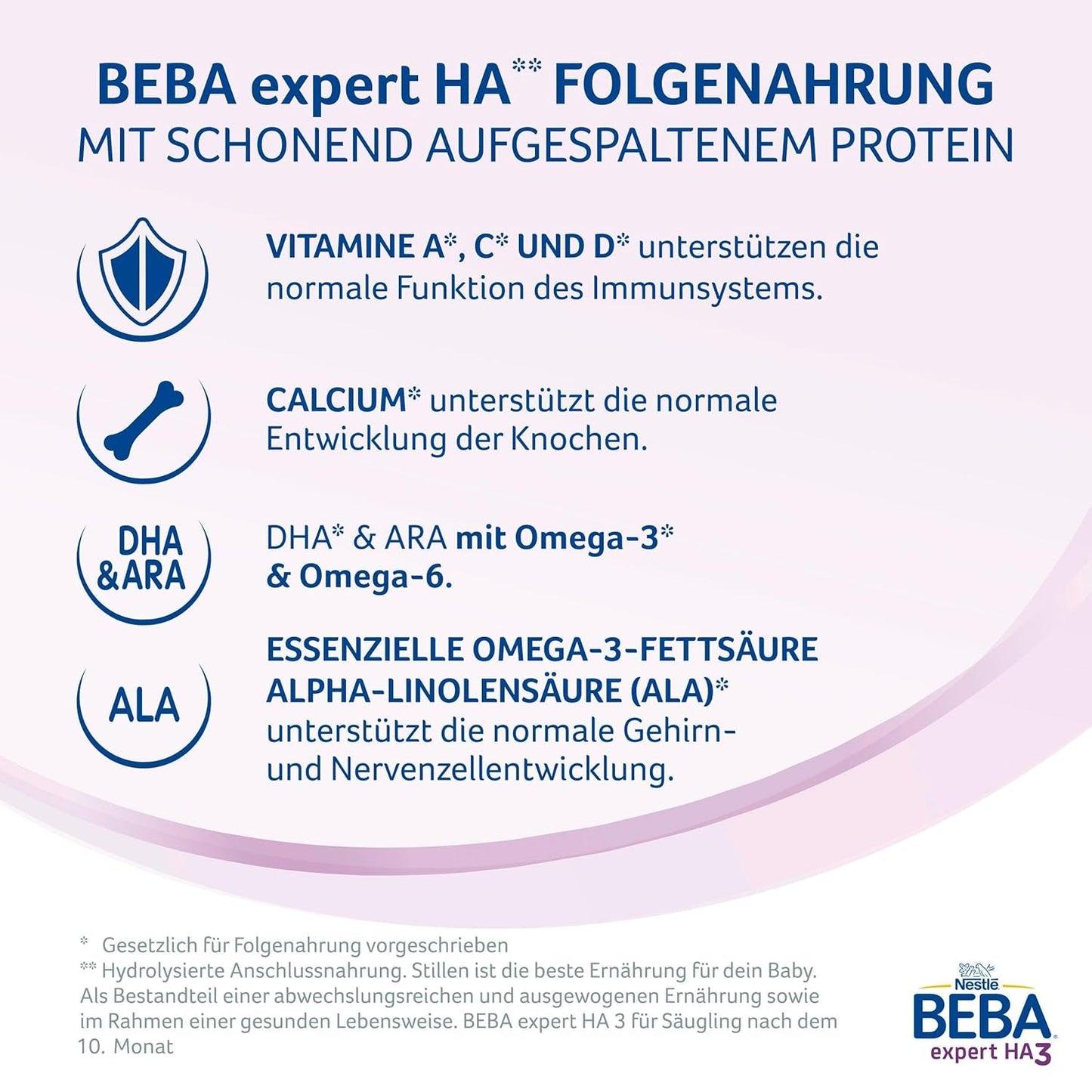 BEBA expert HA 3 Hydrolyserad fortsättningsformel, från 10 månader, 1 förpackning (1 x 550 g)