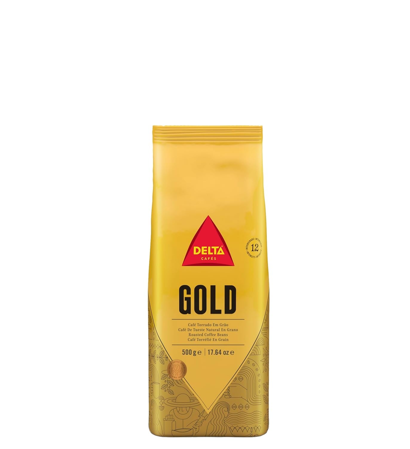Parti Delta kaffebönor, guldförpackning, 500 g