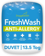 Allergitäcke Snuggledown Freshwash, 13,5 Tog Vinter Varm, bomull, vit, enkelsäng Täcken och täcken Naty Shop 10 X 225 X 220 cm 13,5 Tog