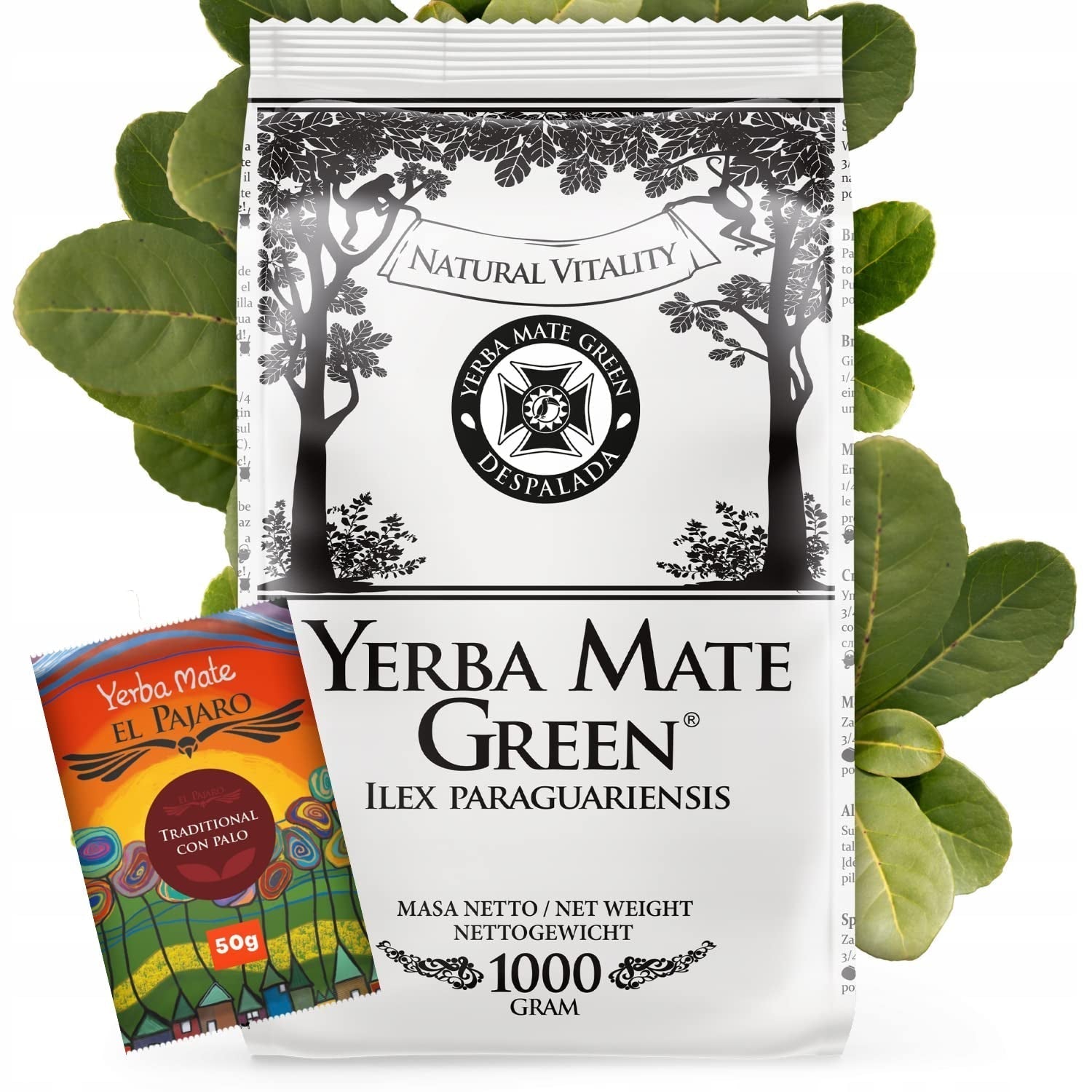 Yerba Brazil Despalada 1 kg ● Lufttorkat mate-te från mateblad ● Naturlig paraguayansk mate 50 g ● Naturlig mate-te-smak ● Yerba mate-te utan tillsatser ● Mate-te i lösvikt
