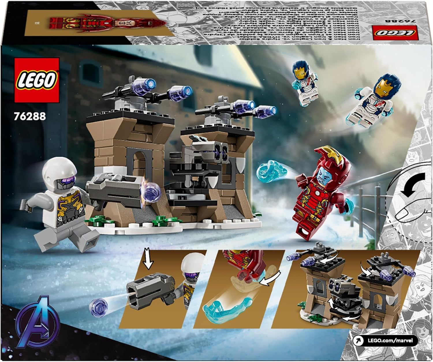 LEGO Marvel Iron Man & Iron Legion vs. Hydra Soldier, Avengers Byggleksak, Kreativt lekset för barn och superhjältefans, Present för pojkar och flickor 6 år gamla 76288 Byggset Besuche den LEGO-Store